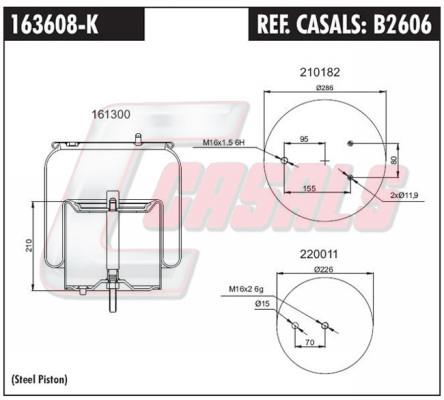 Casals B2606 Кожух пневматической рессоры B2606: Отличная цена - Купить в Польше на 2407.PL!