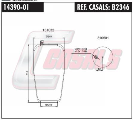 Casals B2346 Boot, air suspension B2346: Buy near me in Poland at 2407.PL - Good price!