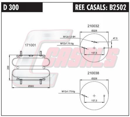 Casals B2502 Boot, air suspension B2502: Buy near me in Poland at 2407.PL - Good price!