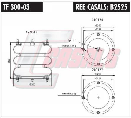 Casals B2525 Boot, air suspension B2525: Buy near me in Poland at 2407.PL - Good price!
