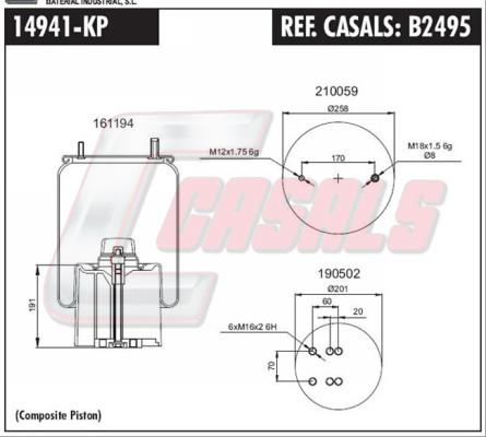 Casals B2495 Boot, air suspension B2495: Buy near me in Poland at 2407.PL - Good price!