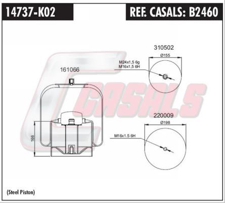 Casals B2460 Кожух пневматической рессоры B2460: Отличная цена - Купить в Польше на 2407.PL!