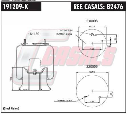 Casals B2476 Boot, air suspension B2476: Buy near me in Poland at 2407.PL - Good price!