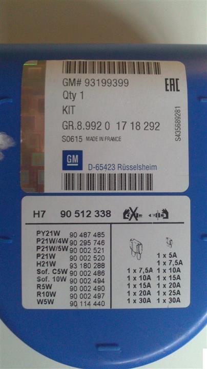 General Motors 93199399 Zestaw zapasowe żarówki 12V H7 93199399: Dobra cena w Polsce na 2407.PL - Kup Teraz!
