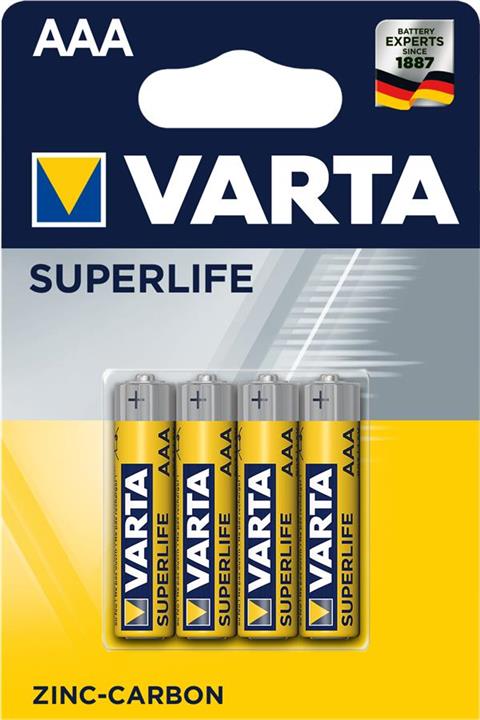 Батарейка Superlife AAA Zink-Carbon, блистер 4 шт. Varta 02003101414