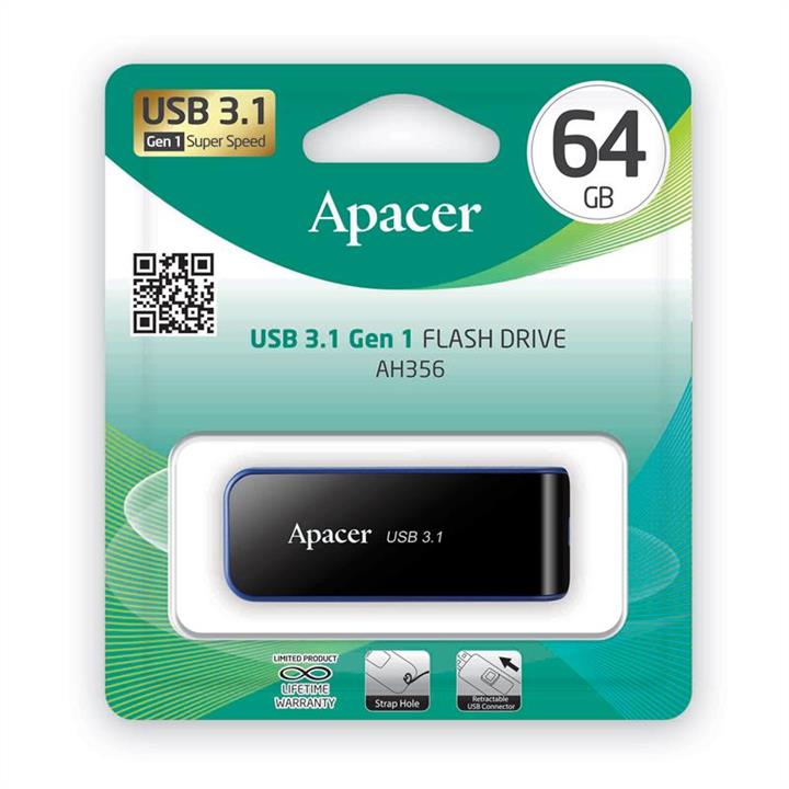 Apacer AP64GAH356B-1 Flash Apacer USB 3.1 AH356 64GB Black AP64GAH356B1: Dobra cena w Polsce na 2407.PL - Kup Teraz!