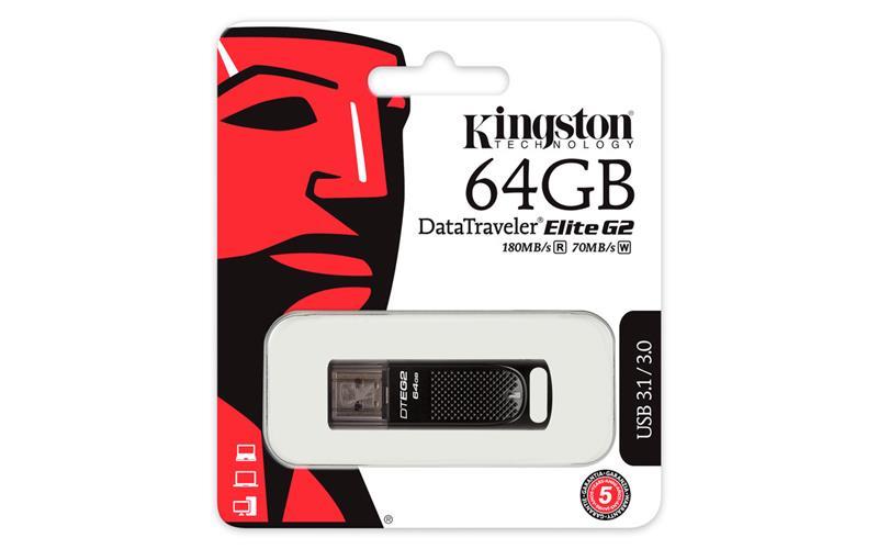 Kingston DTEG2/64GB Dysk Kingston 64 GB USB 3.1 DT Elite G2 Metal Black DTEG264GB: Dobra cena w Polsce na 2407.PL - Kup Teraz!