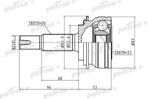 Patron PCV1219 Шарнір рівних кутових швидкостей (ШРКШ) PCV1219: Приваблива ціна - Купити у Польщі на 2407.PL!