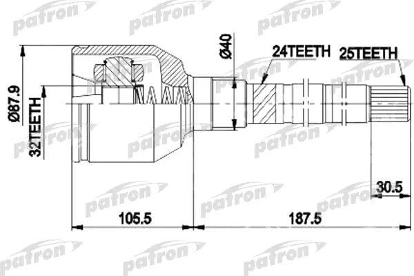 Patron PCV9938 Шарнир равных угловых скоростей (ШРУС) PCV9938: Купить в Польше - Отличная цена на 2407.PL!