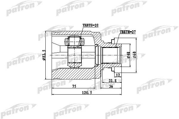 Patron PCV4013 Шарнир равных угловых скоростей (ШРУС) PCV4013: Отличная цена - Купить в Польше на 2407.PL!