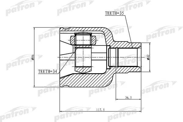 Patron PCV1228 Joint Kit, drive shaft PCV1228: Buy near me in Poland at 2407.PL - Good price!