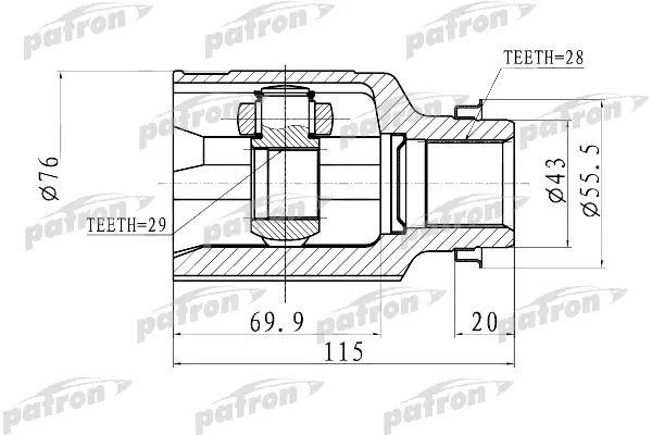 Patron PCV1011 Joint Kit, drive shaft PCV1011: Buy near me in Poland at 2407.PL - Good price!