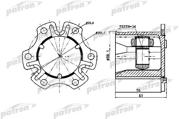 Patron PCV1770 Шарнір рівних кутових швидкостей (ШРКШ) PCV1770: Купити у Польщі - Добра ціна на 2407.PL!