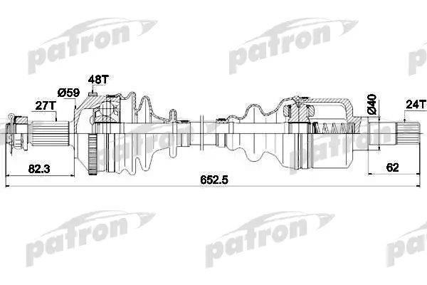 Patron PDS0335 Drive shaft PDS0335: Buy near me in Poland at 2407.PL - Good price!