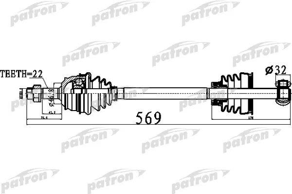 Patron PDS0484 Drive shaft PDS0484: Buy near me in Poland at 2407.PL - Good price!