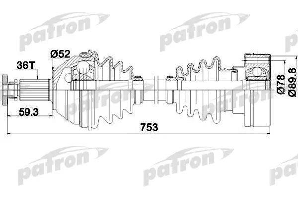 Patron PDS0207 Drive shaft PDS0207: Buy near me at 2407.PL in Poland at an Affordable price!
