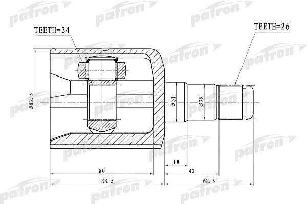 Patron PCV1305 CV joint PCV1305: Buy near me in Poland at 2407.PL - Good price!