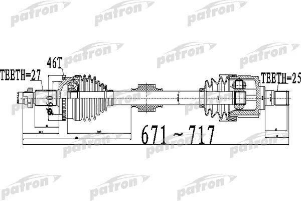 Patron PDS0511 Oś przednia oś wału lewa 27x671x60x25 abs: 46t PDS0511: Atrakcyjna cena w Polsce na 2407.PL - Zamów teraz!