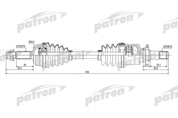 Patron PDS0260 Drive shaft PDS0260: Buy near me in Poland at 2407.PL - Good price!