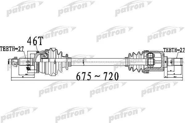 Patron PDS0492 Вал приводной PDS0492: Отличная цена - Купить в Польше на 2407.PL!