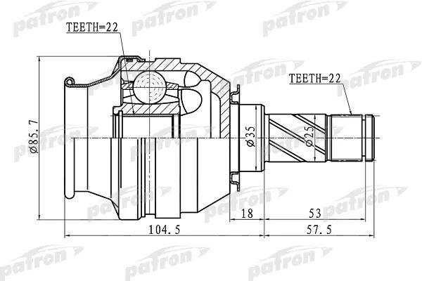 Patron PCV1058 CV joint PCV1058: Buy near me at 2407.PL in Poland at an Affordable price!