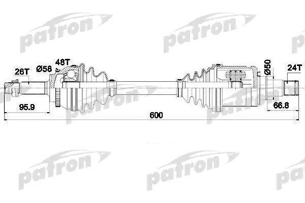 Patron PDS0437 Drive shaft PDS0437: Buy near me in Poland at 2407.PL - Good price!