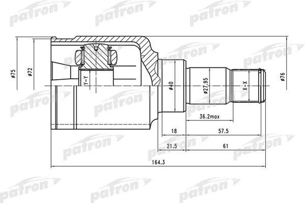 Patron PCV1481 Joint kit, drive shaft PCV1481: Buy near me in Poland at 2407.PL - Good price!