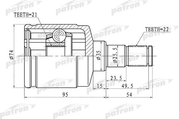 Patron PCV1424 Cv joint wewnętrzna lewa 22x35x21 PCV1424: Dobra cena w Polsce na 2407.PL - Kup Teraz!