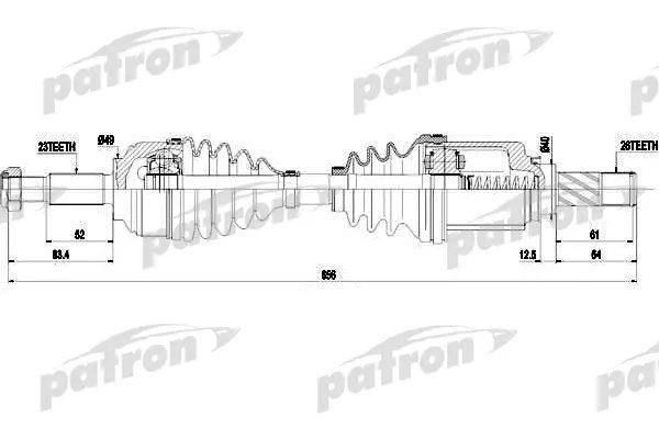 Patron PDS0452 Drive shaft PDS0452: Buy near me in Poland at 2407.PL - Good price!