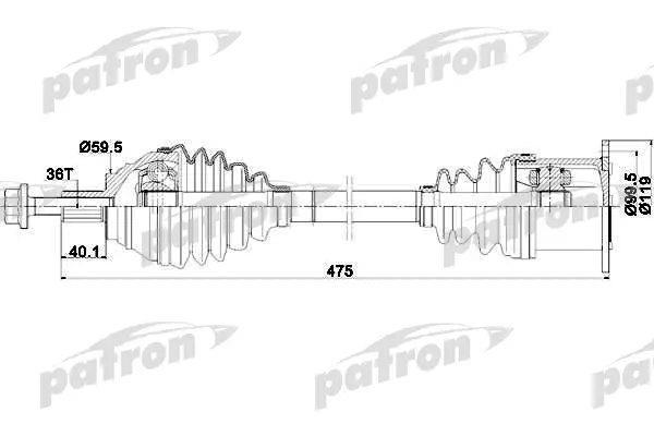 Patron PDS0251 Drive shaft PDS0251: Buy near me in Poland at 2407.PL - Good price!