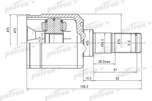 Patron PCV1516 CV joint PCV1516: Buy near me at 2407.PL in Poland at an Affordable price!