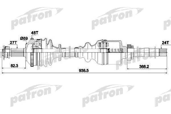 Patron PDS0336 Drive shaft PDS0336: Buy near me in Poland at 2407.PL - Good price!