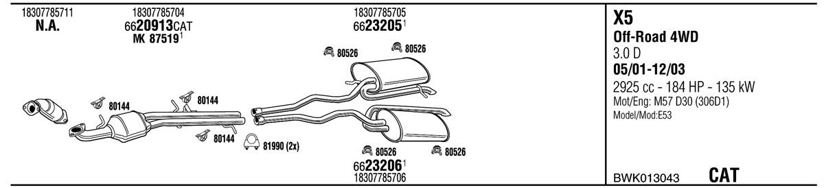 Walker BWK013043 Exhaust system BWK013043: Buy near me in Poland at 2407.PL - Good price!