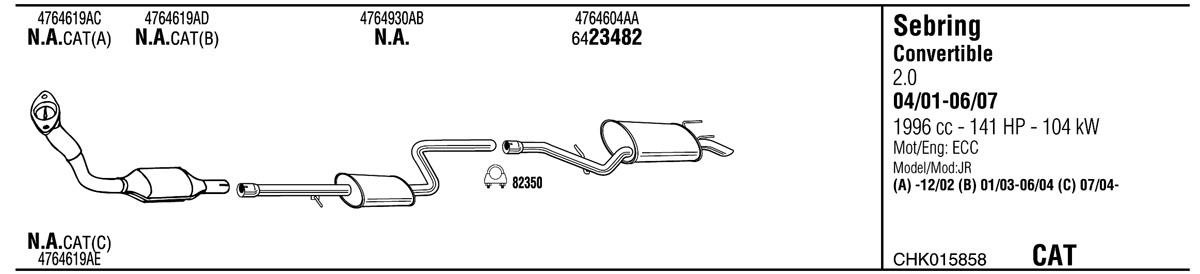 Walker CHK015858 Система выпуска отработаных газов CHK015858: Отличная цена - Купить в Польше на 2407.PL!