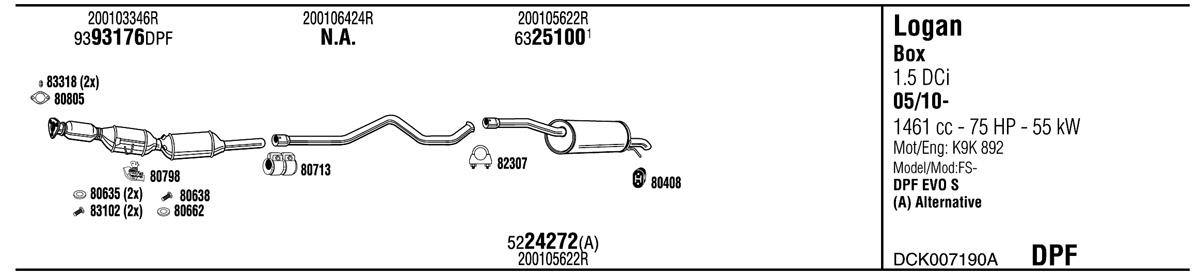 Walker DCK007190A Система випуску відпрацьованих газів DCK007190A: Приваблива ціна - Купити у Польщі на 2407.PL!