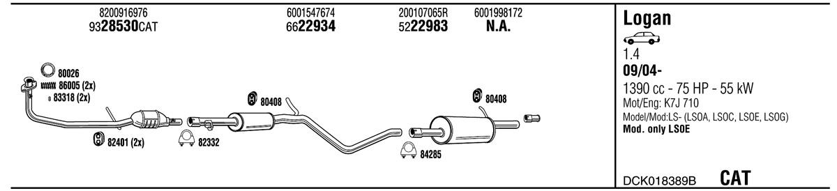 Walker DCK018389B Abgasanlage DCK018389B: Kaufen Sie zu einem guten Preis in Polen bei 2407.PL!