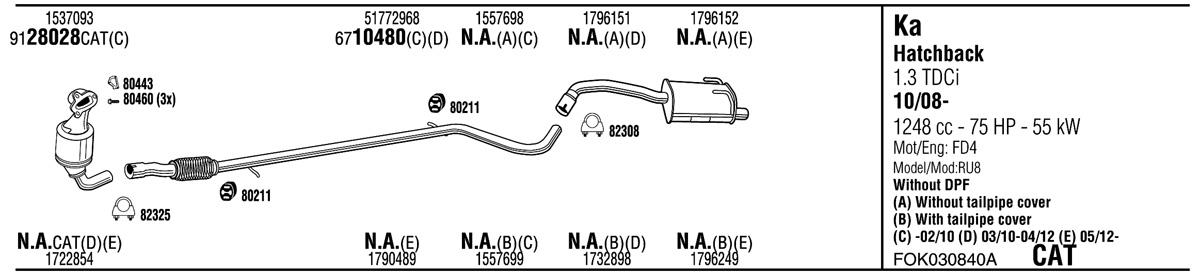 Walker FOK030840A Exhaust system FOK030840A: Buy near me in Poland at 2407.PL - Good price!