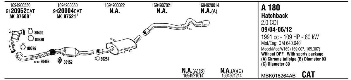 Walker MBK018264AB Exhaust system MBK018264AB: Buy near me in Poland at 2407.PL - Good price!