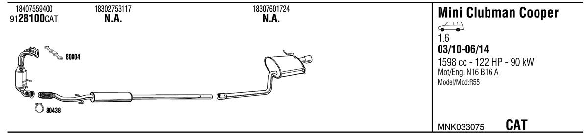 Walker MNK033075 Exhaust system MNK033075: Buy near me in Poland at 2407.PL - Good price!