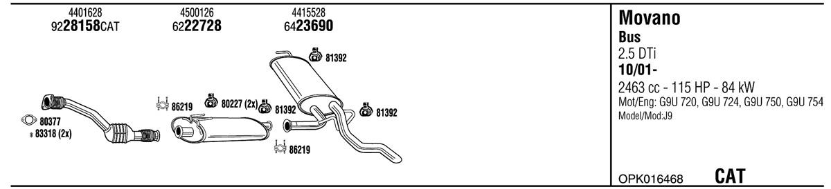 Walker OPK016468 Exhaust system OPK016468: Buy near me in Poland at 2407.PL - Good price!