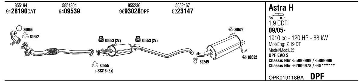 Walker OPK019118BA Exhaust system OPK019118BA: Buy near me in Poland at 2407.PL - Good price!