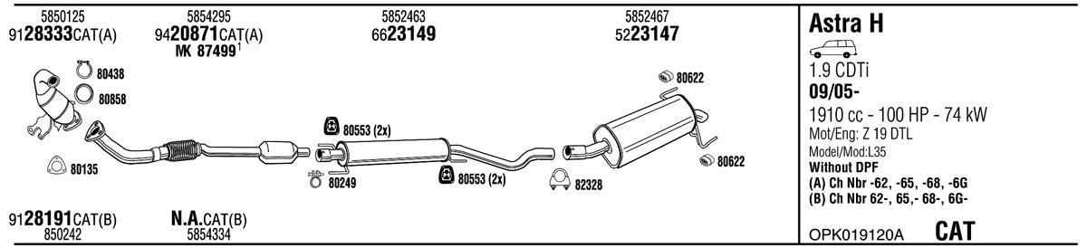 Walker OPK019120A Exhaust system OPK019120A: Buy near me in Poland at 2407.PL - Good price!