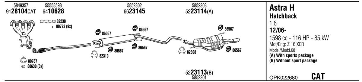 Walker OPK022680 Exhaust system OPK022680: Buy near me in Poland at 2407.PL - Good price!