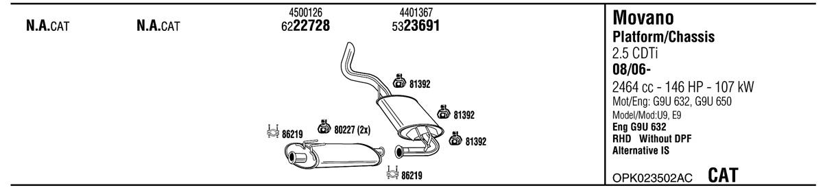 Walker OPK023502AC Exhaust system OPK023502AC: Buy near me in Poland at 2407.PL - Good price!