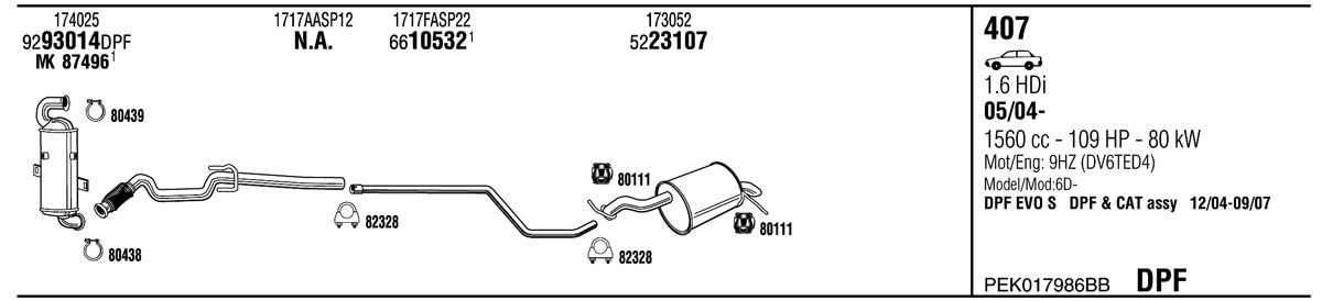 Walker PEK017986BB Система випуску відпрацьованих газів PEK017986BB: Приваблива ціна - Купити у Польщі на 2407.PL!