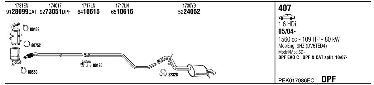 Walker PEK017986EC Система випуску відпрацьованих газів PEK017986EC: Приваблива ціна - Купити у Польщі на 2407.PL!