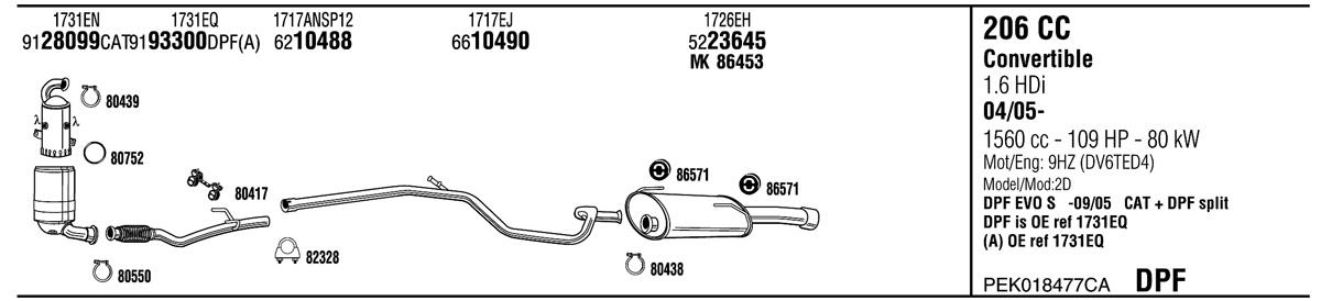 Walker PEK018477CA Система випуску відпрацьованих газів PEK018477CA: Приваблива ціна - Купити у Польщі на 2407.PL!