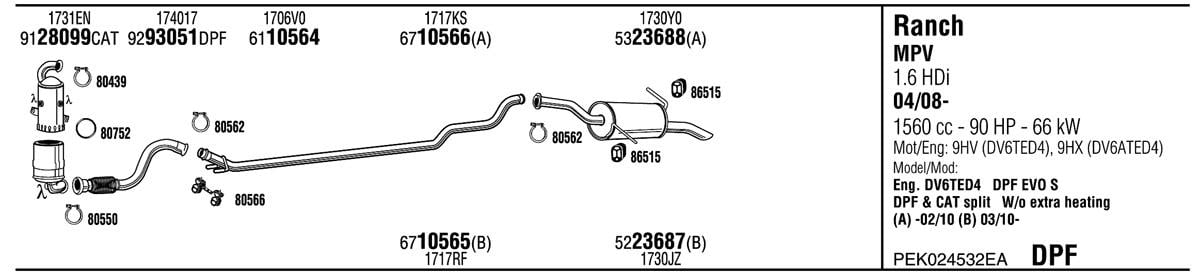 Walker PEK024532EA Exhaust system PEK024532EA: Buy near me in Poland at 2407.PL - Good price!