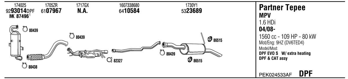 Walker PEK024533AF Exhaust system PEK024533AF: Buy near me in Poland at 2407.PL - Good price!