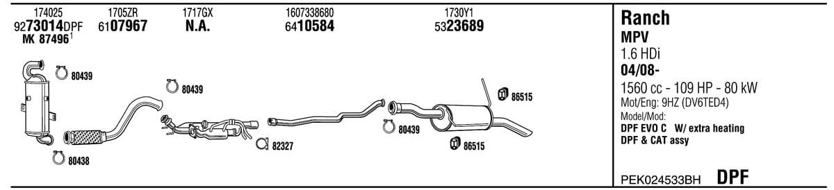 Walker PEK024533BH Система випуску відпрацьованих газів PEK024533BH: Приваблива ціна - Купити у Польщі на 2407.PL!